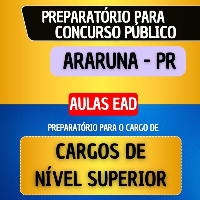 CURSO EAD - ARARUNA PR - CARGOS DE N�VEL SUPERIOR