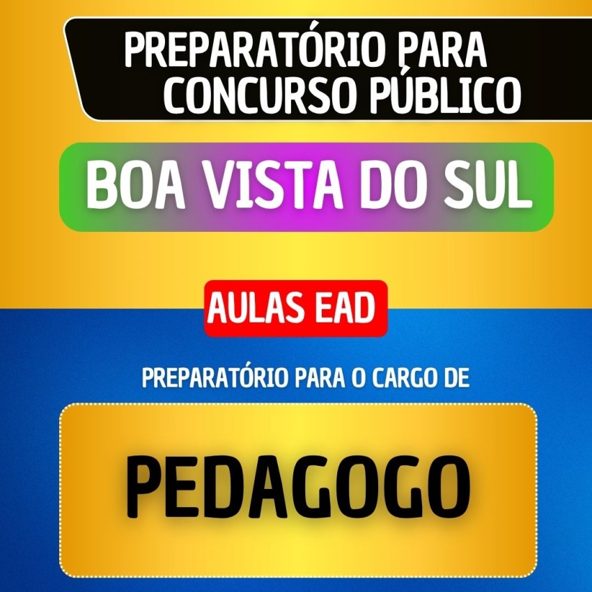 CURSO EAD - BOA VISTA DO SUL - PEDAGOGO
