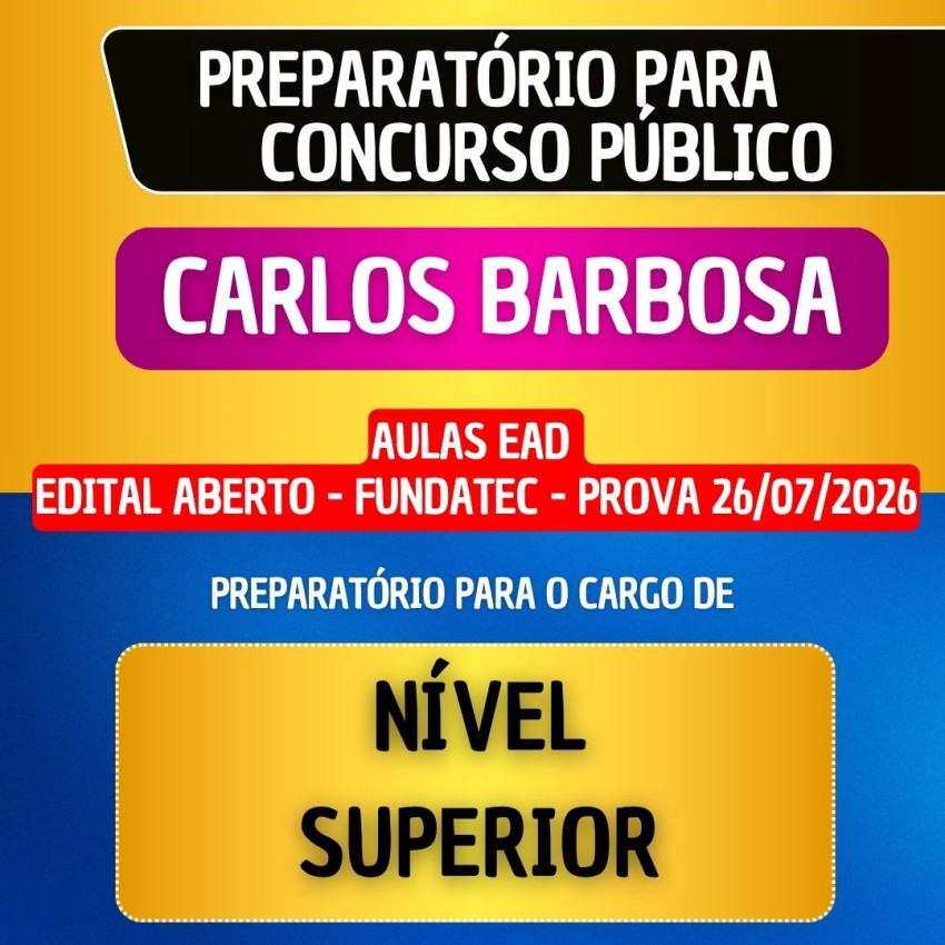 CURSO EAD - CARLOS BARBOSA - N�VEL SUPERIOR
