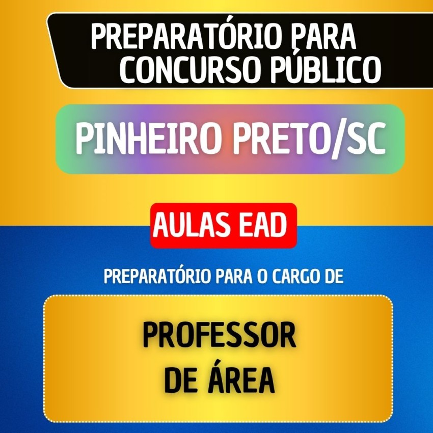 CURSO EAD - PINHEIRO PRETO/SC - PROFESSOR DE �REA