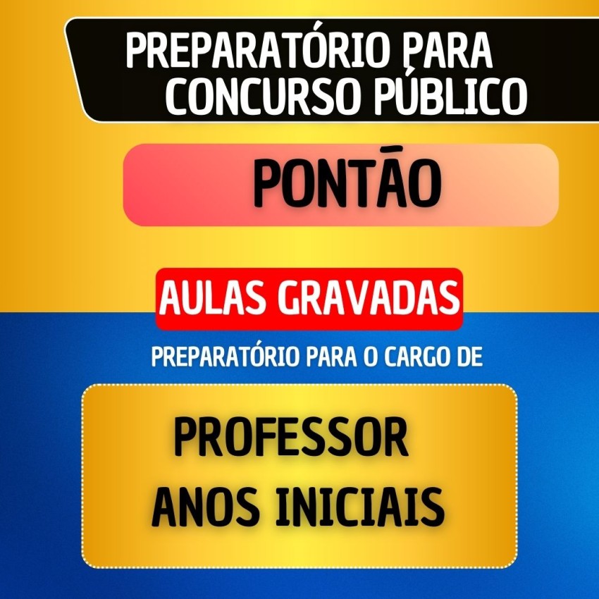 CURSO GRAVADO - PONT�O - PROFESSOR DE ANOS INICIAIS
