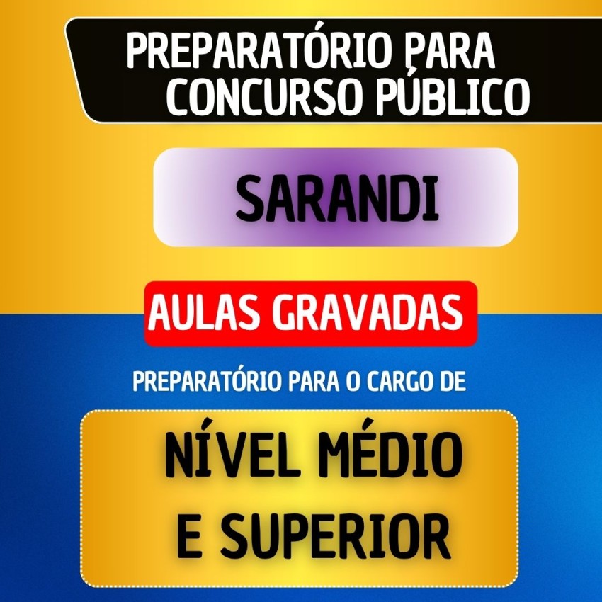 CURSO GRAVADO - SARANDI - N�VEL M�DIO E SUPERIOR