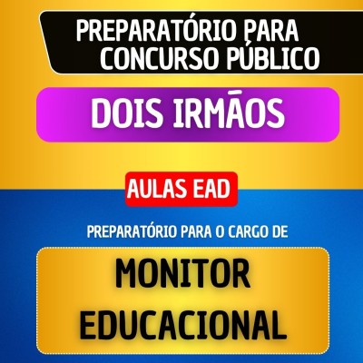 CURSO EAD - DOIS IRM�OS - MONITOR EDUCACIONAL
